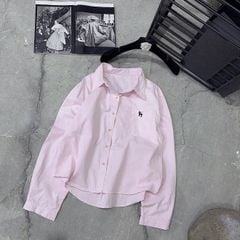 KS0298-Áo sơ mi tay dài, túi thêu họa tiết Vàng