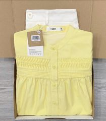 KS0280 Áo sơmi tay dài + Quần kaki (Vàng)