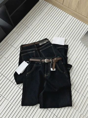 TB7435-Quần jean suông kèm nịt