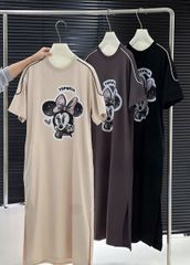 TB7654-Đầm thun suông micky Đen