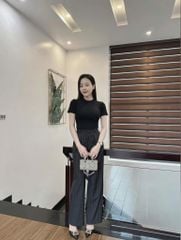 VRA0387-Set basic áo thun đen, quần suông