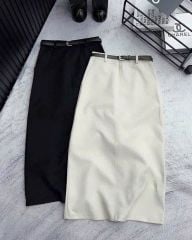 TB7666-Chân váy dài+ nịt Đen