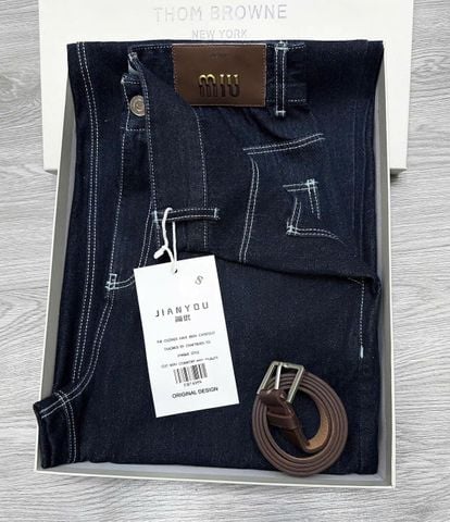 TB7435-Quần jean suông kèm nịt