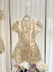 VGU9425 ĐẦM HOA XẾP LI NƠ NGỰC