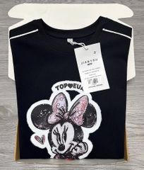 TB7654-Đầm thun suông micky Đen