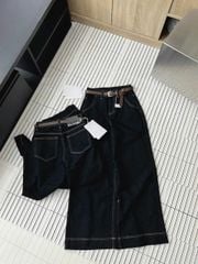 TB7435-Quần jean suông kèm nịt