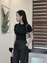 VRA0387-Set basic áo thun đen, quần suông