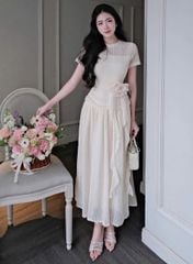 KS5044 ĐẦM REN PHỐI HOA EO