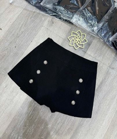 VGU9541-Quần short kiểu phối nút Đen