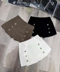 VGU9541-Quần short kiểu phối nút Đen
