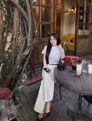 TB7702 SET ÁO THUN TRẮNG THÊU QUẦN DÀI + NỊT