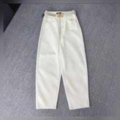 VGU9612-Quần jean baggy Kem (ko kèm nịt)