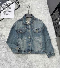 TB7734-Áo khoác Jean phối túi CC (áo lẻ)