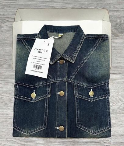 TB7734-Áo khoác Jean phối túi CC (áo lẻ)