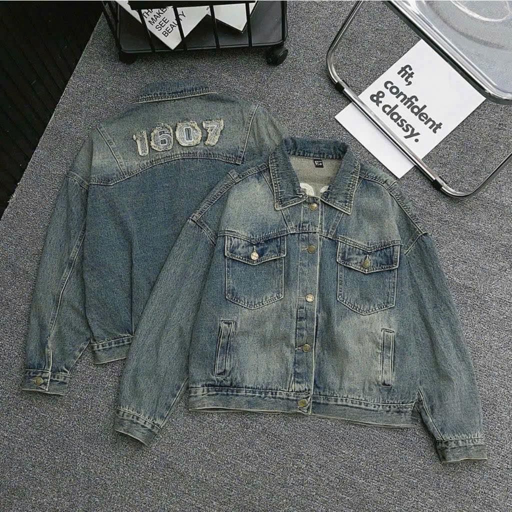 TB7734-Áo khoác Jean phối túi CC (áo lẻ)