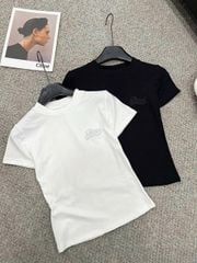 TB7813-Áo thun body thêu chữ Nâu
