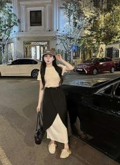 SKY7774 SET ÁO THUN BASIC, CV ĐẮP TÀ + NỊT