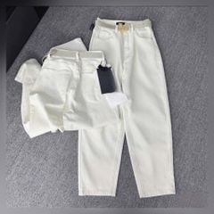 VGU9612-Quần jean baggy Kem (ko kèm nịt)