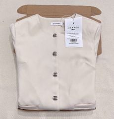 TB5686-Áo khoác nút kiểu Kem