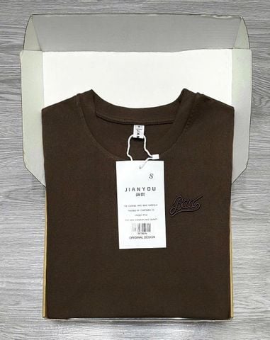 TB7813-Áo thun body thêu chữ Nâu