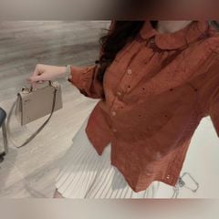 VGU9688-Set áo xô thêu cổ sen, CV dập ly CC