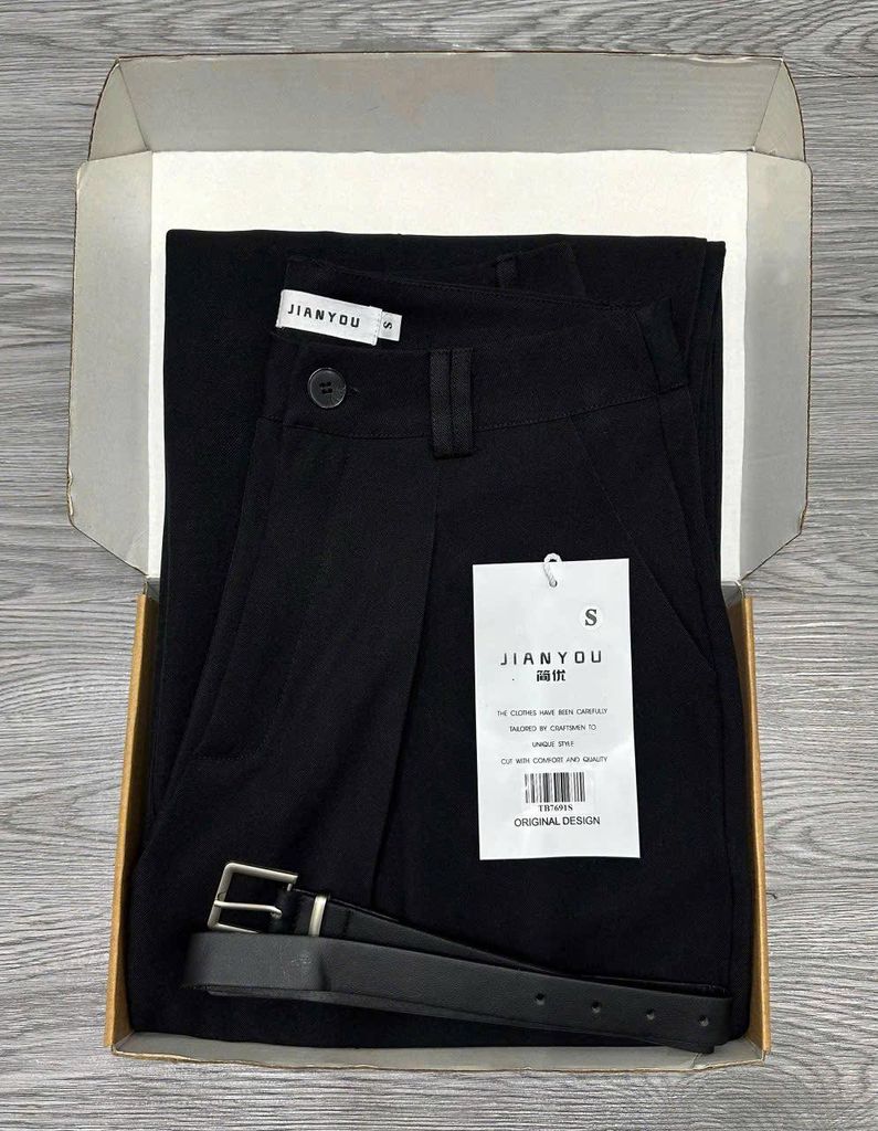 TB7691-Quần suông + nịt Đen