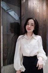 SKY7841-Set công sở áo sơ mi, quần dài Đen (áo kem)