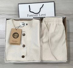 VRA0479-Set áo sát nách, quần short Kem