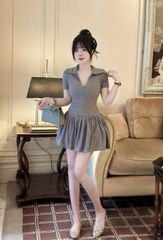SKY7856-Đầm thun body tùng xòe Đen
