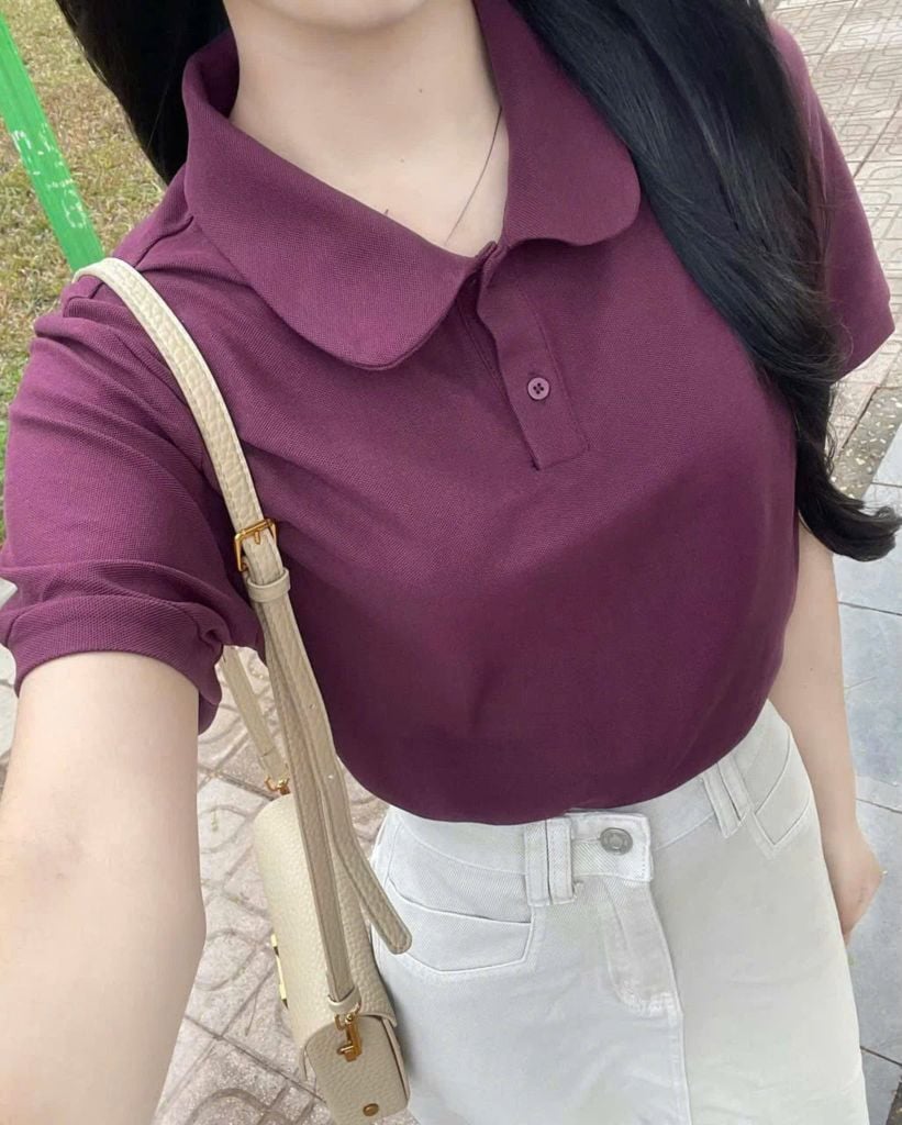 TB7810 SET ÁO THUN CỔ SƠ MI ( ĐỎ ) + CV DÀI ( KEM )