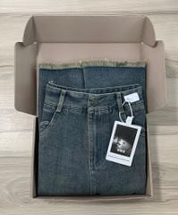 VGU9707-Chân váy jean lai tua rua Xanh (cv lẻ)