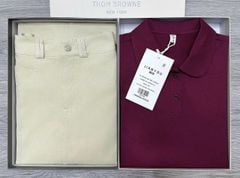 TB7810 SET ÁO THUN CỔ SƠ MI ( ĐỎ ) + CV DÀI ( KEM )