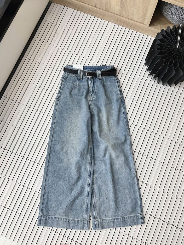 TB7883-Quần jean dài túi sau thêu ngựa + Nịt Xanh Nhạt
