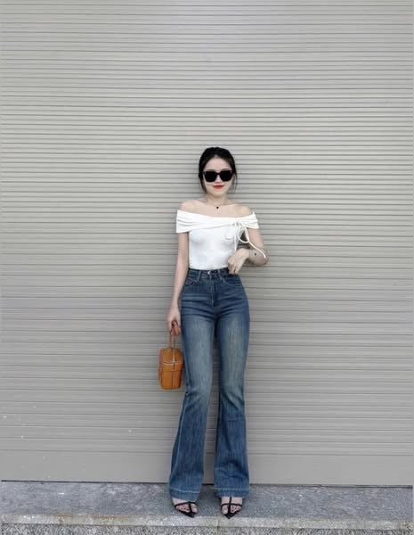 VGU9765-Quần jean ống loe Xanh (quần lẻ)