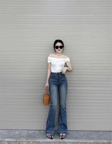 VGU9765-Quần jean ống loe Xanh (quần lẻ)