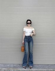 VGU9765-Quần jean ống loe Xanh (quần lẻ)