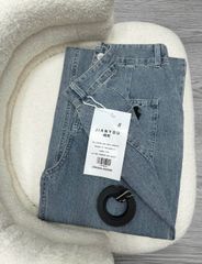 TB7883-Quần jean dài túi sau thêu ngựa + Nịt Xanh Nhạt