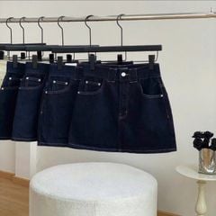 TB7870-Chân váy Jean ngắn Xanh Đậm