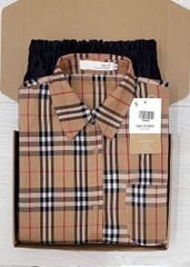 TQ4057-Set áo sơ caro nâu, quần short Đen