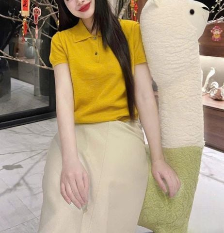 VGU9848-Áo len dệt kim Vàng (áo lẻ)