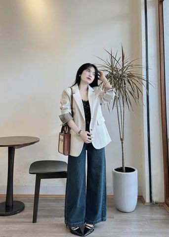 VGU9868-Áo Vest tay phối CC Trắng (áo lẻ)