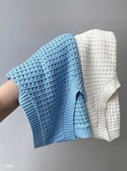 VGU9823-Áo len cổ tim Xanh (áo lẻ)