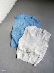 VGU9823-Áo len cổ tim Xanh (áo lẻ)