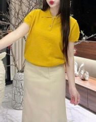 VGU9848-Áo len dệt kim Vàng (áo lẻ)