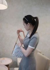 TB7911 ĐẦM THUN DÁNG DÀI (XÁM)
