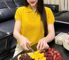 VGU9848-Áo len dệt kim Vàng (áo lẻ)