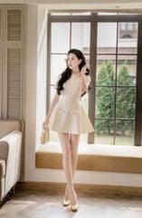 TB7941 ĐẦM KEM TK CỔ KẾT CƯỜM PHỐI NƠ