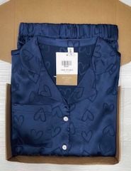 TQ4098-Set Pijama áo +quần short họa tiết tim Xanh
