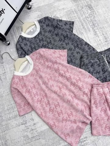 TB7897-Set áo +CV ngắn xếp ly họa tiết nổi Da