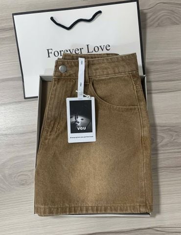 VGU9888-Quần short Jean Nâu (quần lẻ -ko kèm nịt)